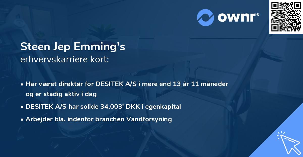 Steen Jep Emming's erhvervskarriere kort