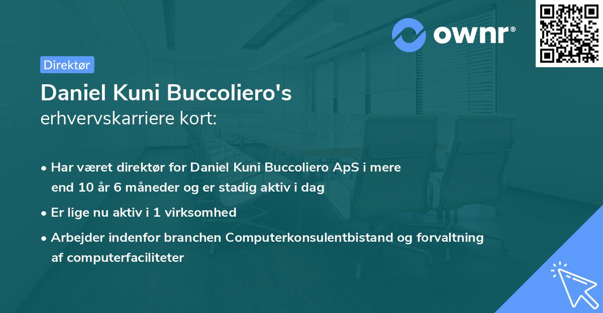 Daniel Kuni Buccoliero's erhvervskarriere kort