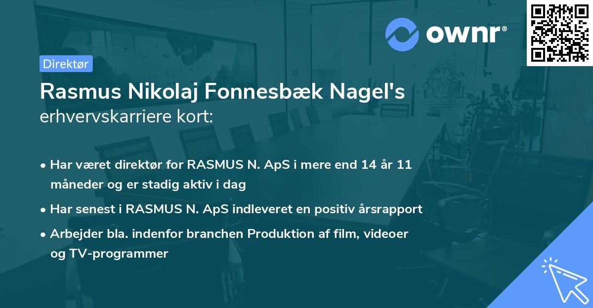 Rasmus Nikolaj Fonnesbæk Nagel's erhvervskarriere kort