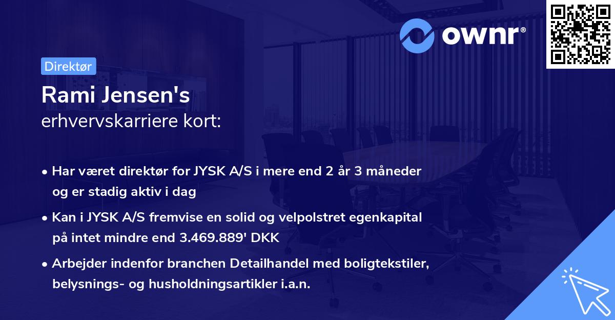 Rami Jensen's erhvervskarriere kort