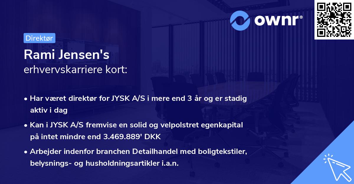 Rami Jensen's erhvervskarriere kort