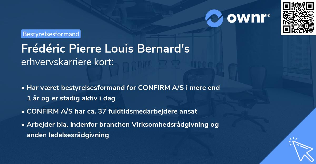 Frédéric Pierre Louis Bernard's erhvervskarriere kort