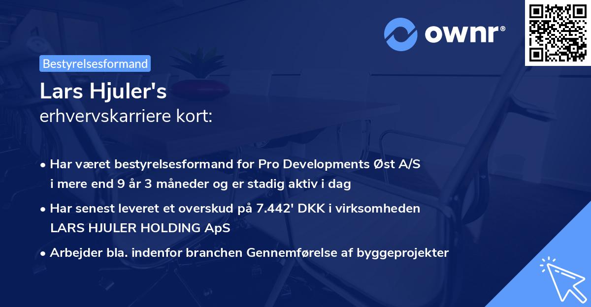 Lars Hjuler's erhvervskarriere kort