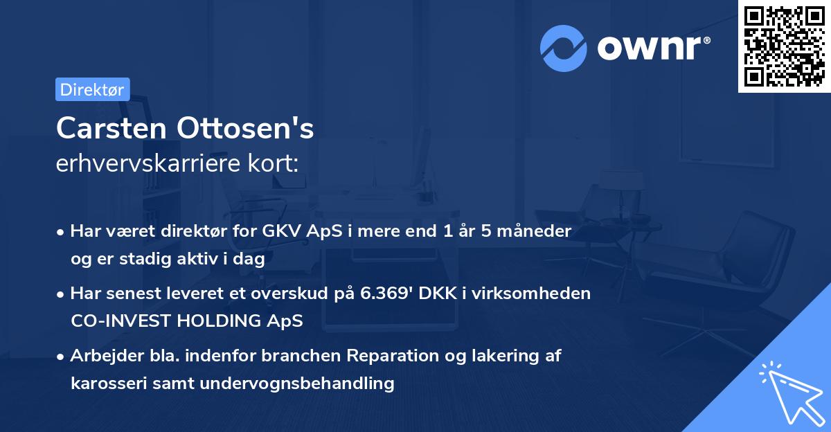 Carsten Ottosen's erhvervskarriere kort