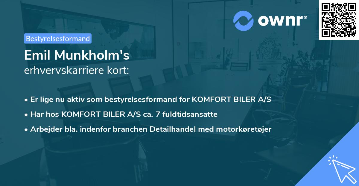 Emil Munkholm's erhvervskarriere kort