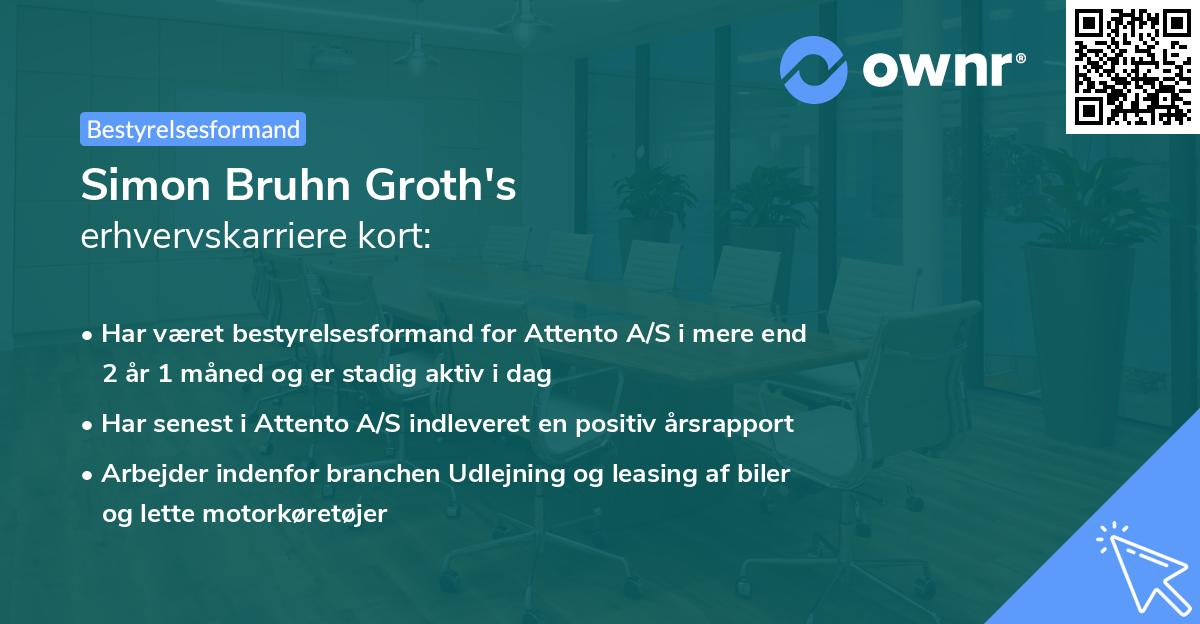 Simon Bruhn Groth's erhvervskarriere kort