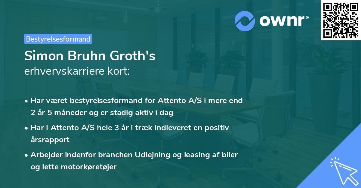 Simon Bruhn Groth's erhvervskarriere kort