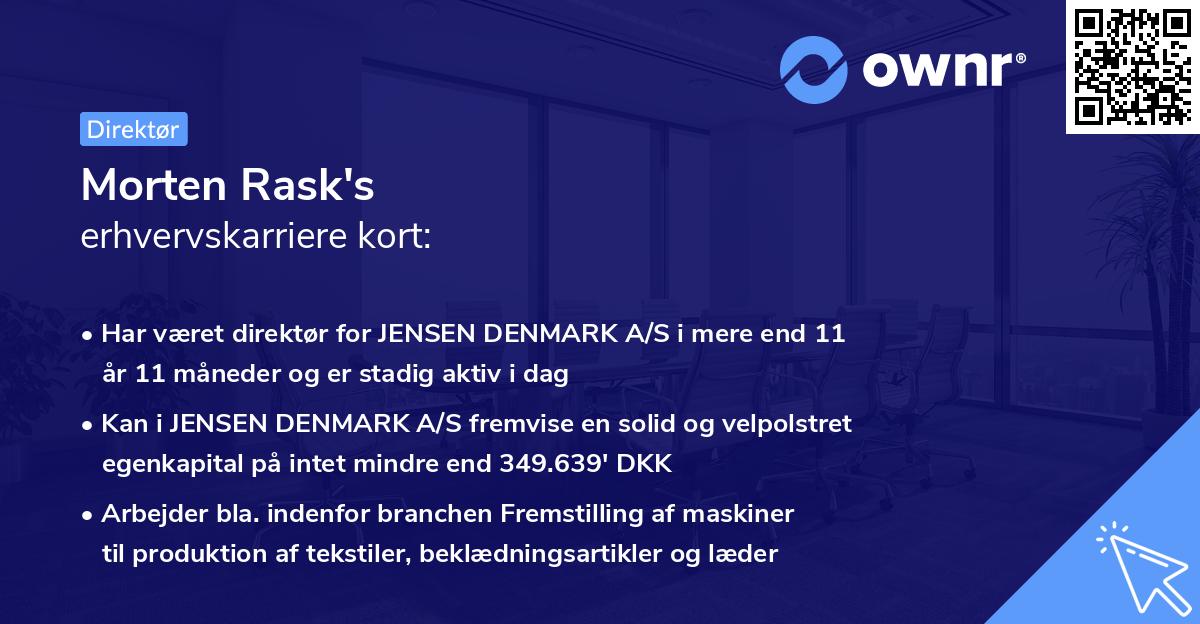 Morten Rask's erhvervskarriere kort