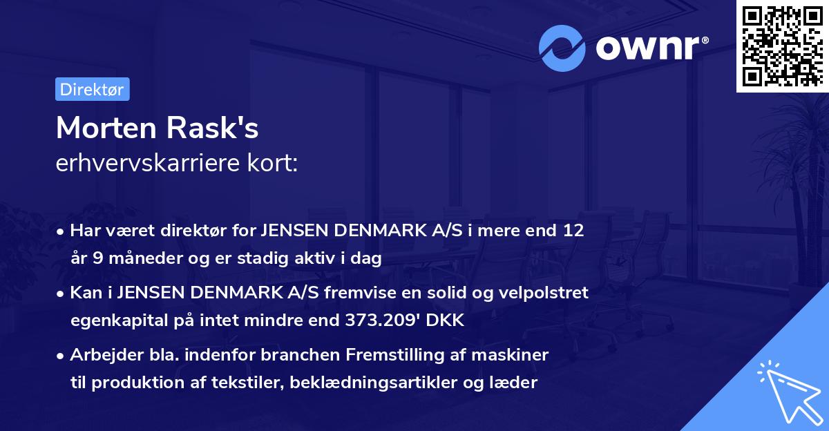 Morten Rask's erhvervskarriere kort