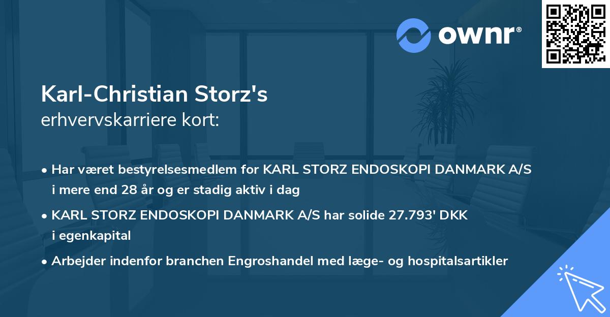 Karl-Christian Storz's erhvervskarriere kort