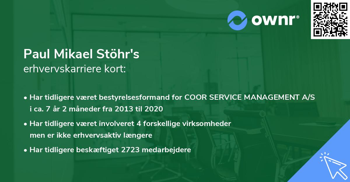 Paul Mikael Stöhr's erhvervskarriere kort
