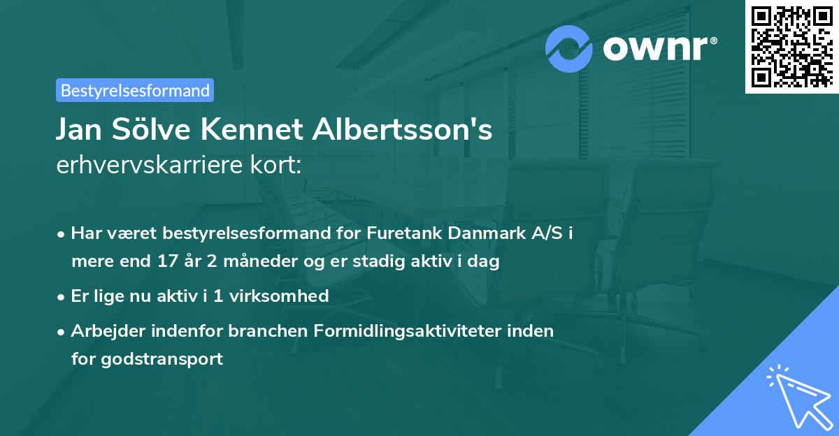 Jan Sölve Kennet Albertsson's erhvervskarriere kort