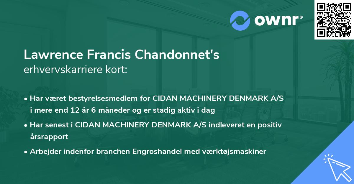 Lawrence Francis Chandonnet's erhvervskarriere kort