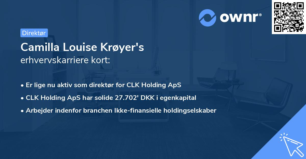 Camilla Louise Krøyer's erhvervskarriere kort