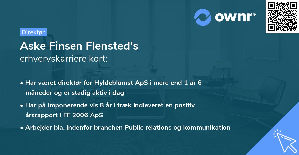 Aske Finsen Flensted's erhvervskarriere kort