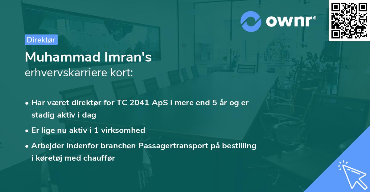 Muhammad Imran's erhvervskarriere kort