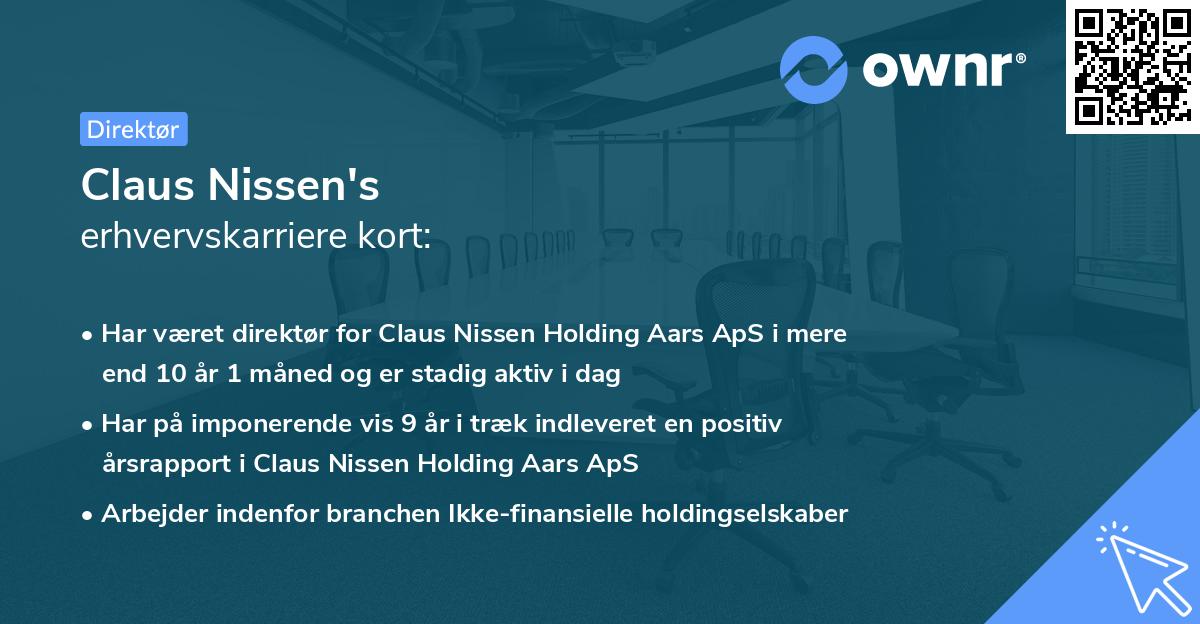 Claus Nissen's erhvervskarriere kort