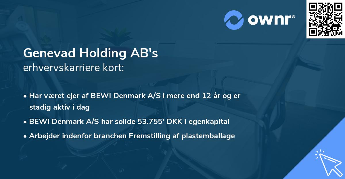 Genevad Holding AB's erhvervskarriere kort
