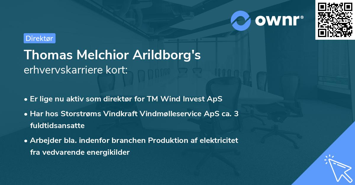 Thomas Melchior Arildborg's erhvervskarriere kort