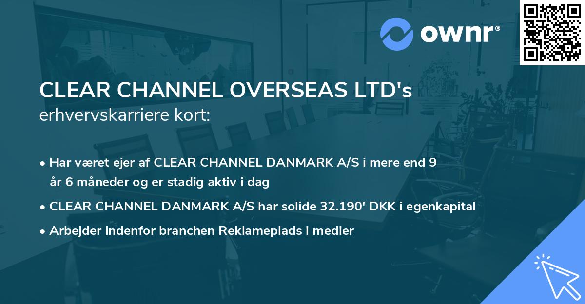 CLEAR CHANNEL OVERSEAS LTD's erhvervskarriere kort