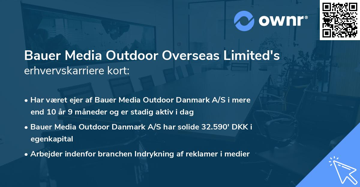 Bauer Media Outdoor Overseas Limited's erhvervskarriere kort