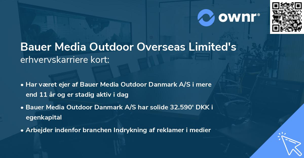 Bauer Media Outdoor Overseas Limited's erhvervskarriere kort