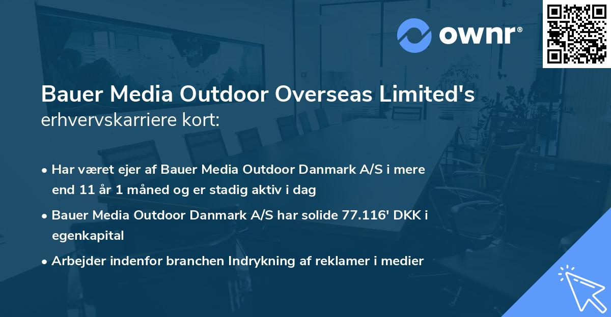 Bauer Media Outdoor Overseas Limited's erhvervskarriere kort
