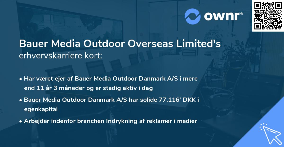 Bauer Media Outdoor Overseas Limited's erhvervskarriere kort