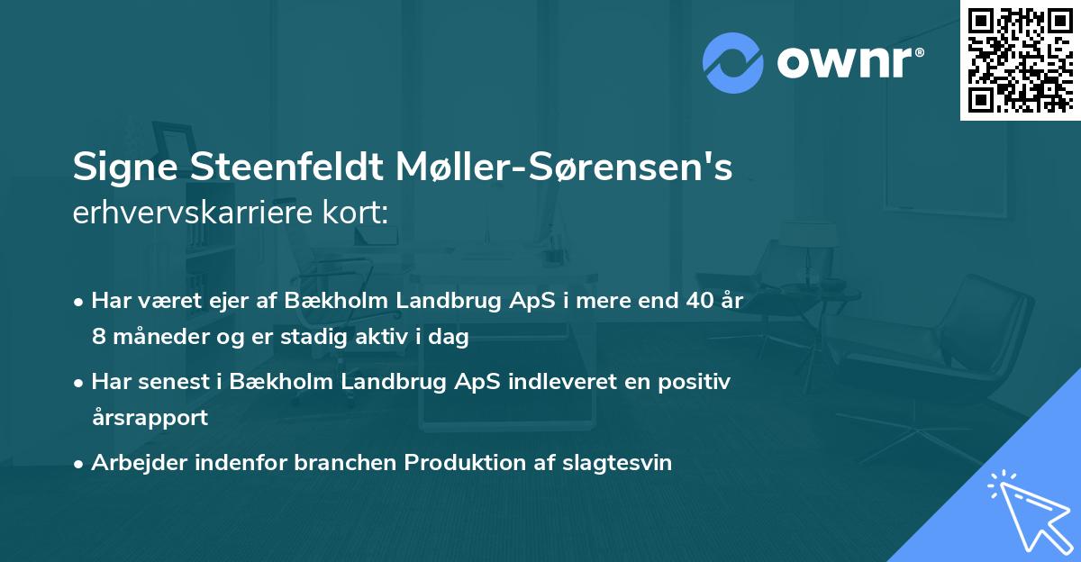 Signe Steenfeldt Møller-Sørensen's erhvervskarriere kort