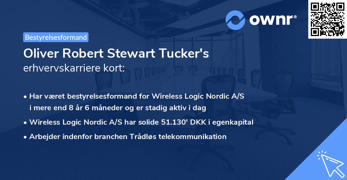 Oliver Robert Stewart Tucker's erhvervskarriere kort