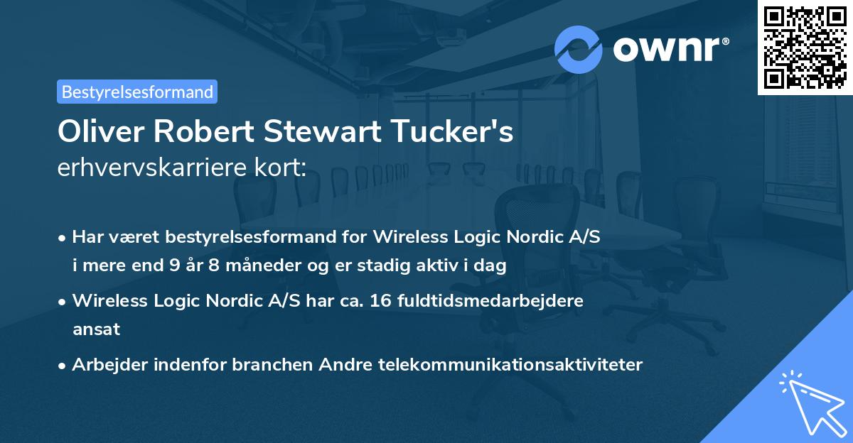 Oliver Robert Stewart Tucker's erhvervskarriere kort