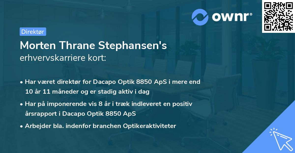 Morten Thrane Stephansen's erhvervskarriere kort