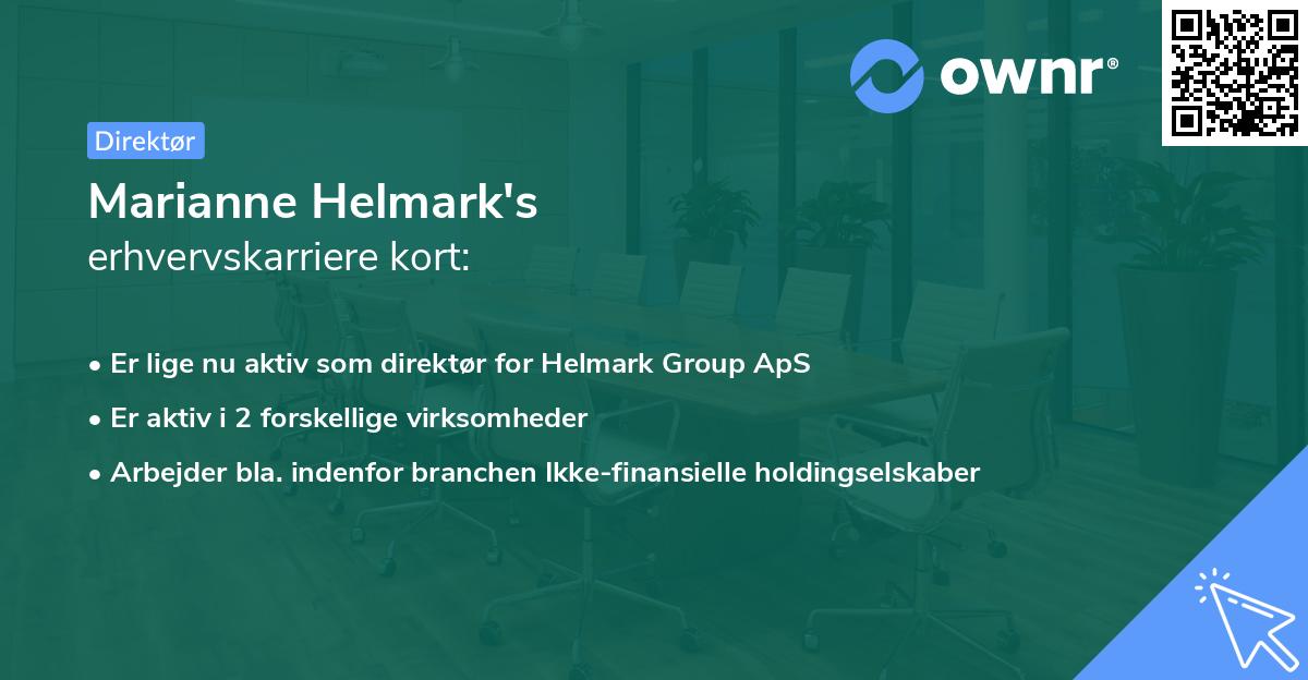 Marianne Helmark's erhvervskarriere kort