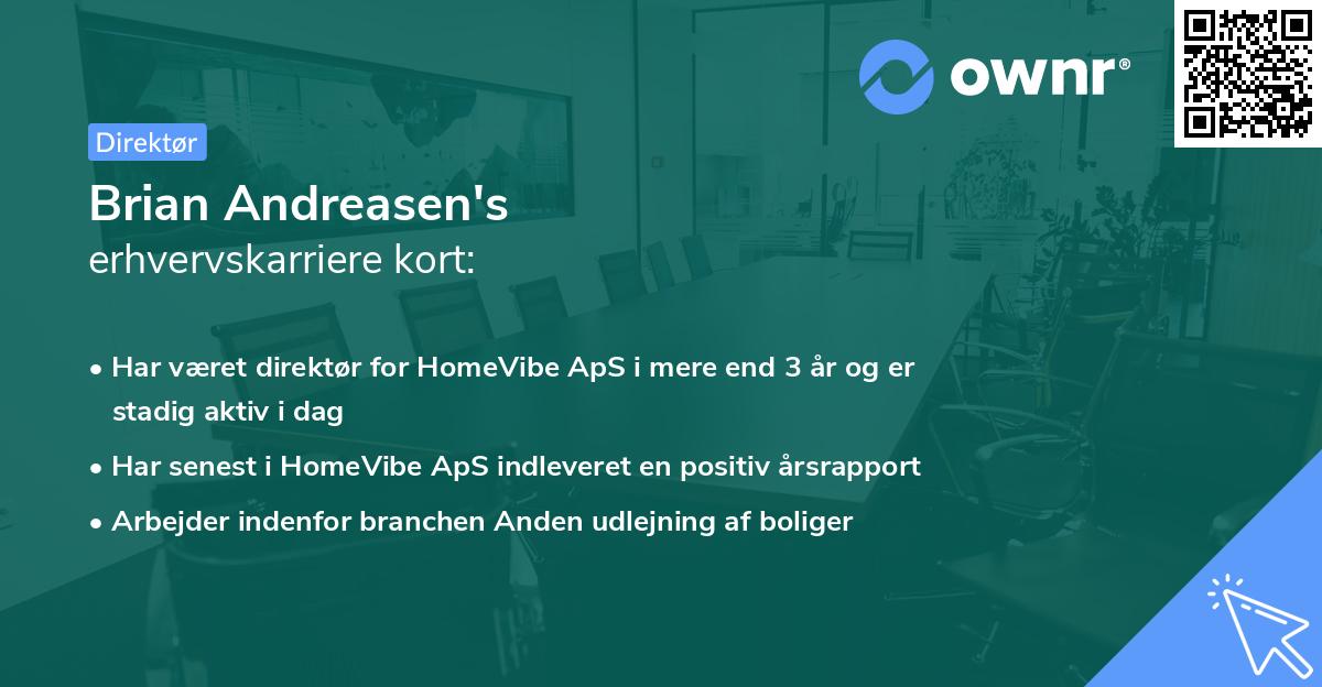 Brian Andreasen's erhvervskarriere kort