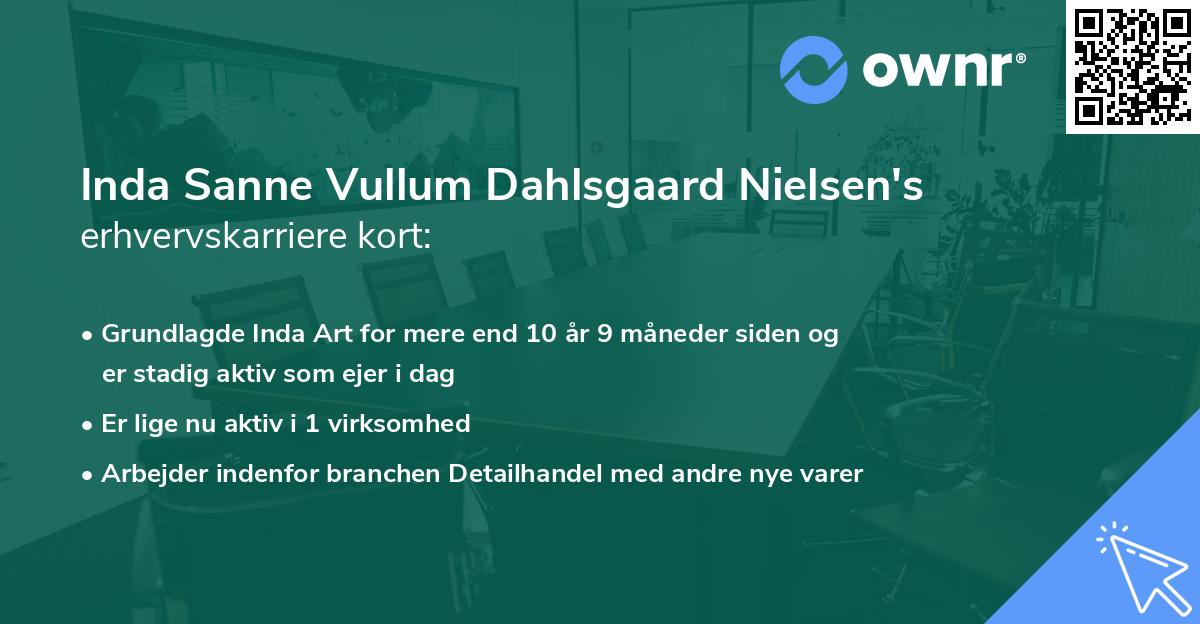 Inda Sanne Vullum Dahlsgaard Nielsen's erhvervskarriere kort
