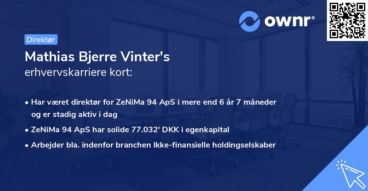 Mathias Bjerre Vinter's erhvervskarriere kort