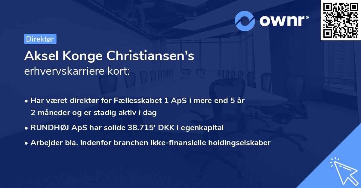 Aksel Konge Christiansen's erhvervskarriere kort