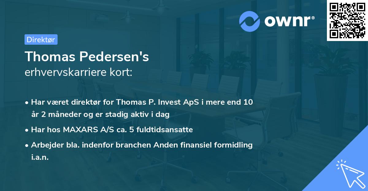 Thomas Pedersen's erhvervskarriere kort