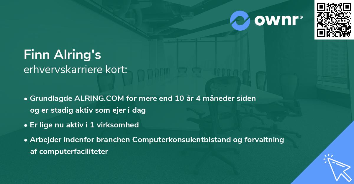 Finn Alring's erhvervskarriere kort