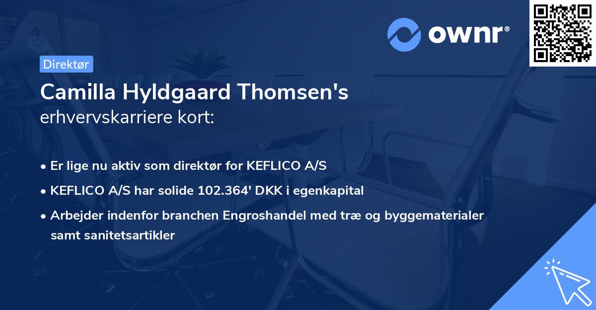 Camilla Hyldgaard Thomsen's erhvervskarriere kort