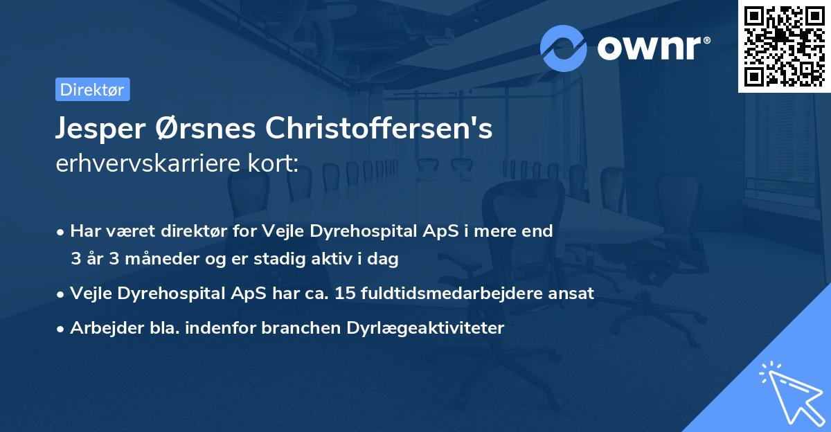 Jesper Ørsnes Christoffersen's erhvervskarriere kort
