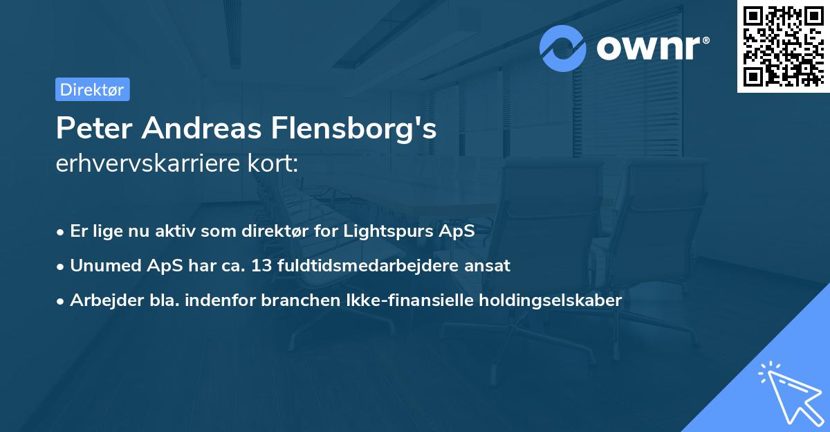 Peter Andreas Flensborg's erhvervskarriere kort