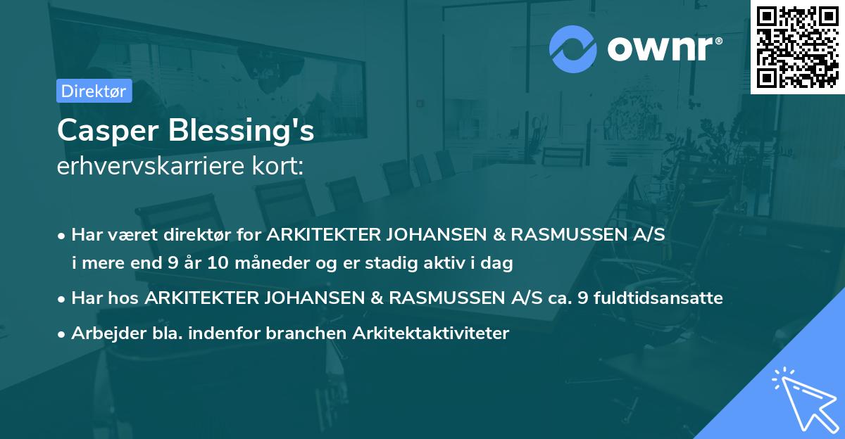 Casper Blessing's erhvervskarriere kort