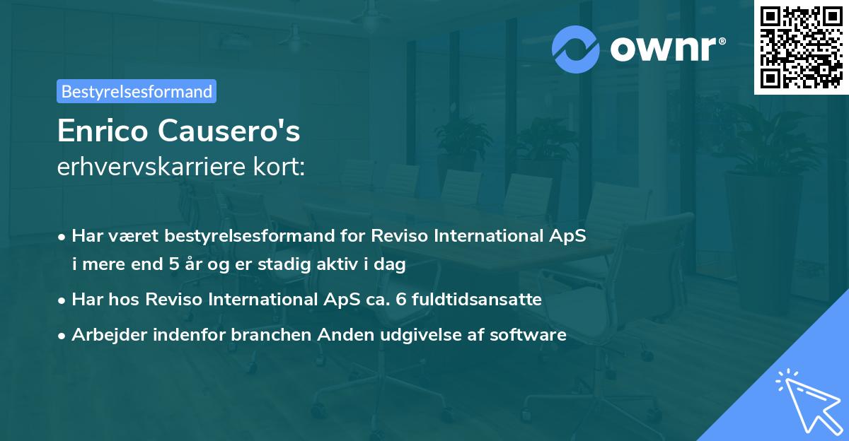 Enrico Causero's erhvervskarriere kort