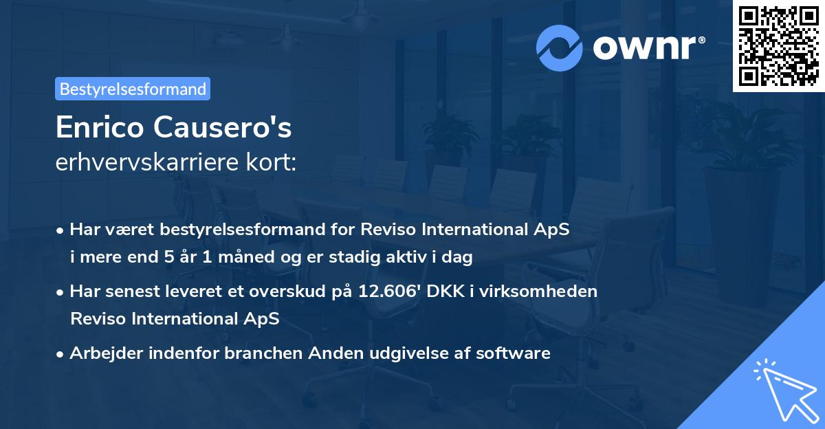Enrico Causero's erhvervskarriere kort
