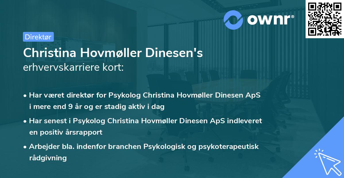 Christina Hovmøller Dinesen's erhvervskarriere kort