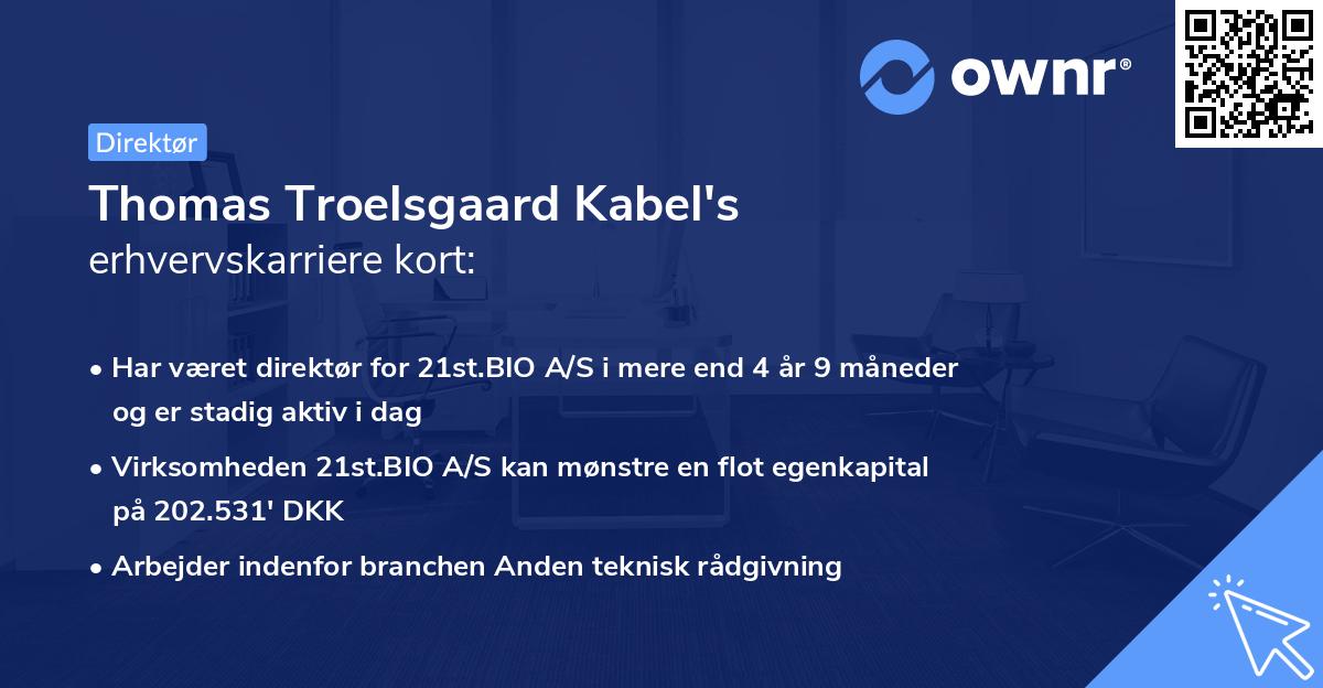 Thomas Troelsgaard Kabel's erhvervskarriere kort