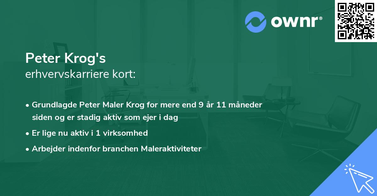 Peter Krog's erhvervskarriere kort
