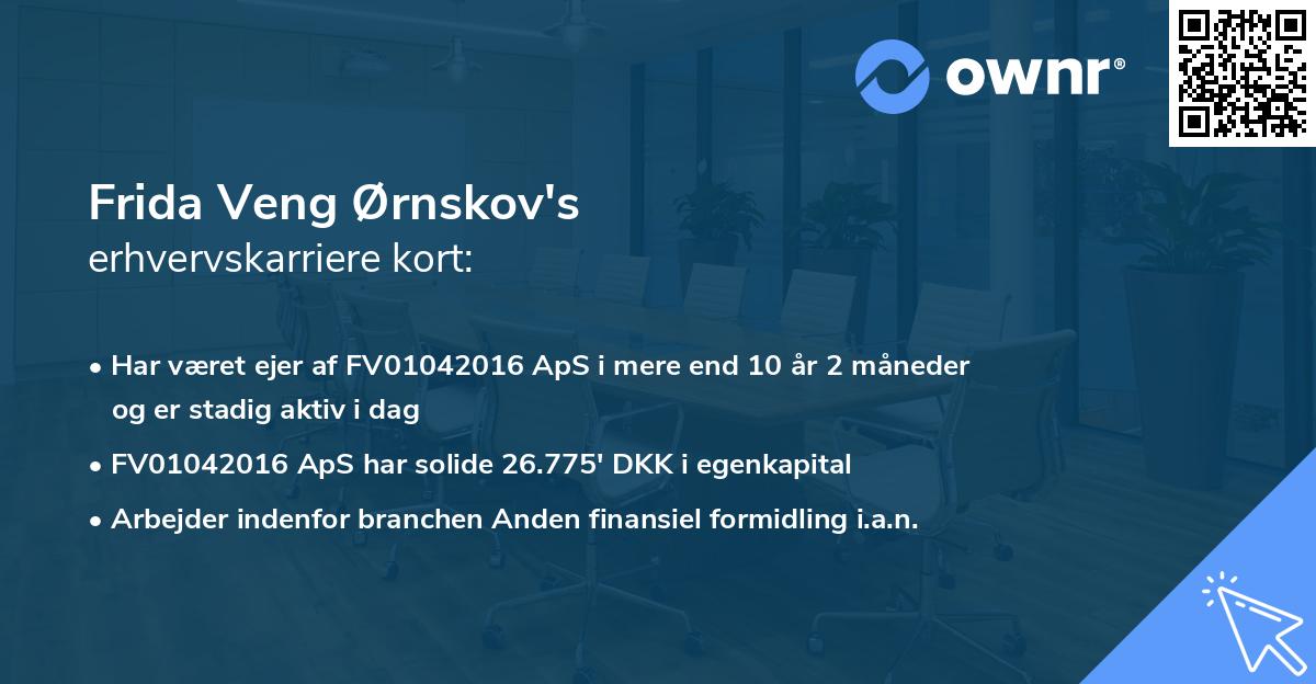 Frida Veng Ørnskov's erhvervskarriere kort