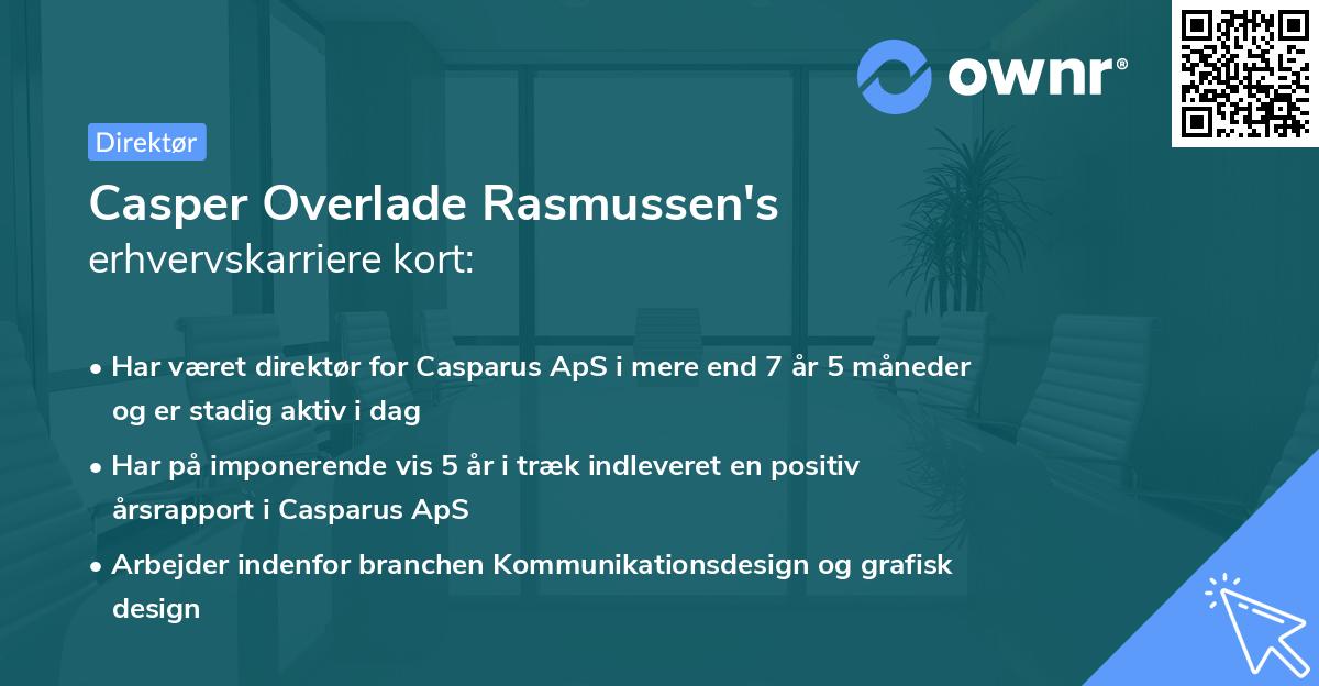 Casper Overlade Rasmussen's erhvervskarriere kort